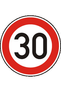 Která z vyobrazených dopravních značek zakazuje řidiči jet rychlostí 40 km/h: